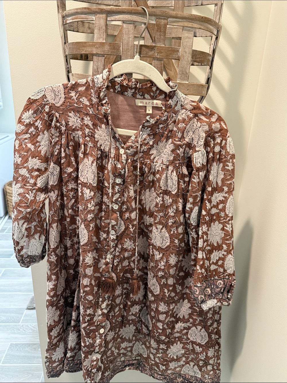 Mareau Brown Floral Midi Dress